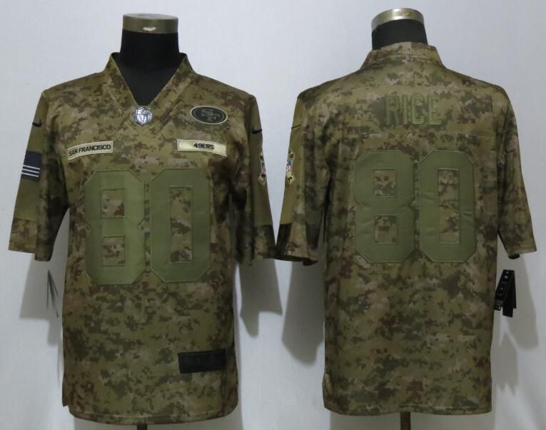 Men San Francisco 49ers #80 Rice Nike Camo Salute to Service Limited NFL Jerseys->pittsburgh steelers->NFL Jersey